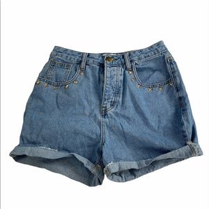 Princess Polly High Waisted Star Studded Mom Short